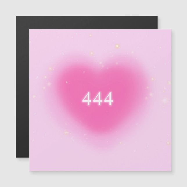 444 Modern Pink Heart Aesthetic Angel Number      (Front/Back)