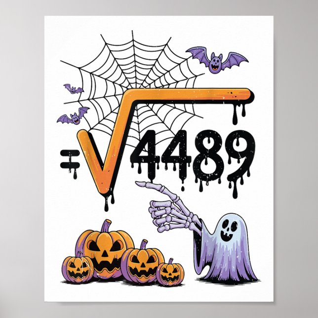 4489 Square Root 67 Math Teacher Halloween Costume Poster (Front)