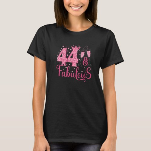 44  Fabulous Queen Crown 44 Year Old 44th Birthda T_Shirt