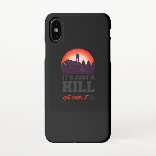 44Hiking Its A Hill Get Over It Retro Vintage Sun iPhone X Case