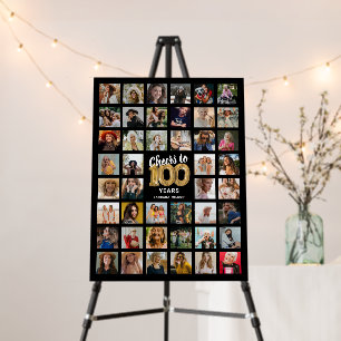 44 Photo Collage 100th Birthday Foam Board