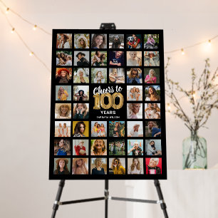44 Photo Collage 100th Birthday Foam Board