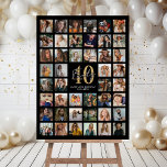 44 Photo Collage 40th Birthday Party Foam Board<br><div class="desc">Celebrate the big 4-0 with our unique Minimalist 40th Birthday Party Foam Board! Featuring a photo collage of 44 highlighted moments, this piece is both a gift and a keepsake. The centrepiece is a shimmering faux gold '40', with 'forty' written in an elegant script font. Personalize it with a 'happy...</div>
