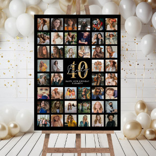 44 Photo Collage 40th Birthday Party Foam Board