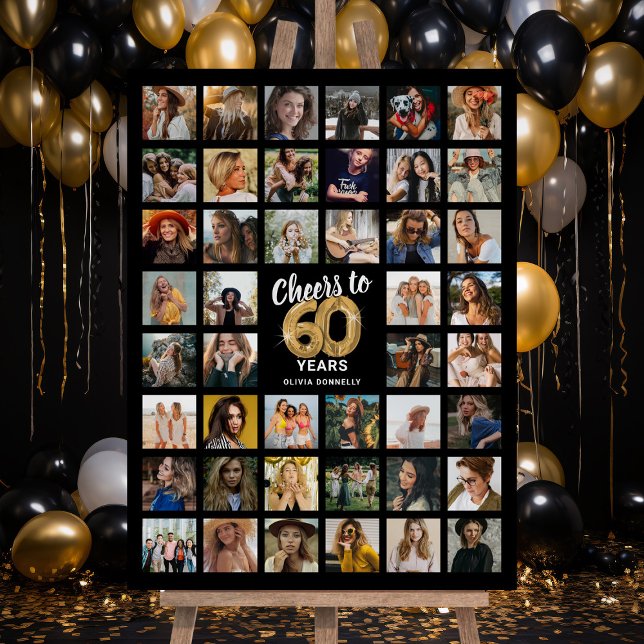 44 Photo Collage 60th Birthday Foam Board (Creator Uploaded)
