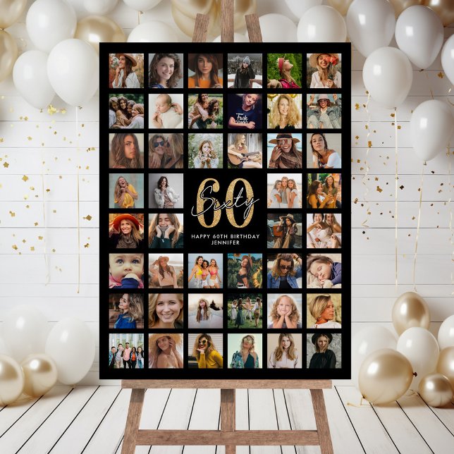 44 Photo Collage 60th Birthday Party Foam Board (Creator Uploaded)