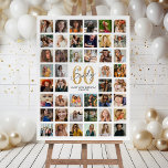 44 Photo Collage 60th Birthday Party Foam Board<br><div class="desc">Celebrate the big 6-0 with our unique Minimalist 60th Birthday Party Foam Board! Featuring a photo collage of 44 highlighted moments, this piece is both a gift and a keepsake. The centrepiece is a shimmering faux gold '60', with 'sixty' written in an elegant script font. Personalize it with a 'happy...</div>