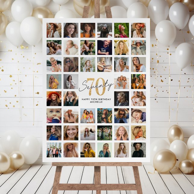 44 Photo Collage 70th Birthday Party Foam Board (Creator Uploaded)