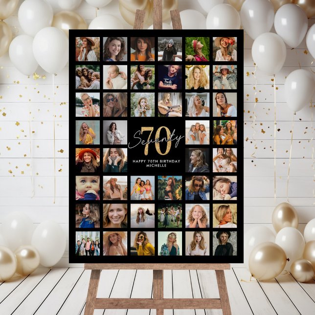 44 Photo Collage 70th Birthday Party Foam Board (Creator Uploaded)