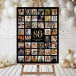 44 Photo Collage 80th Birthday Party Foam Board<br><div class="desc">Celebrate the big 8-0 with our unique Minimalist 80th Birthday Party Foam Board! Featuring a photo collage of 44 highlighted moments, this piece is both a gift and a keepsake. The centrepiece is a shimmering faux gold '80', with 'eighty' written in an elegant script font. Personalize it with a 'happy...</div>