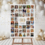 44 Photo Collage 90th Birthday Party Foam Board<br><div class="desc">Celebrate the big 9-0 with our unique Minimalist 90th Birthday Party Foam Board! Featuring a photo collage of 44 highlighted moments, this piece is both a gift and a keepsake. The centrepiece is a shimmering faux gold '90', with 'ninety' written in an elegant script font. Personalize it with a 'happy...</div>