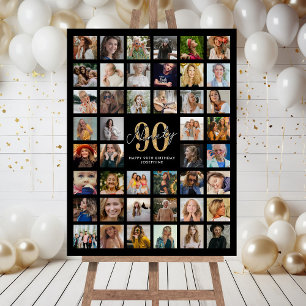 44 Photo Collage 90th Birthday Party Foam Board