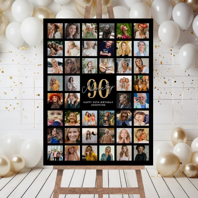 44 Photo Collage 90th Birthday Party Foam Board (Creator Uploaded)