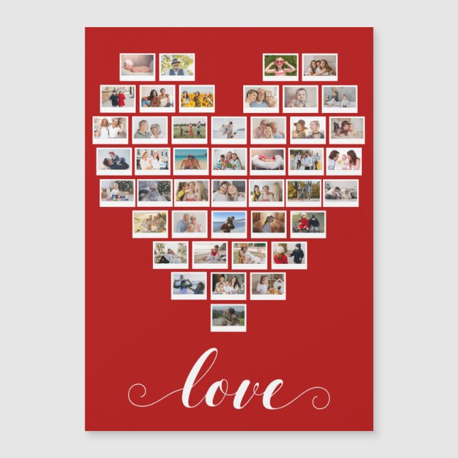 44 Photo Collage Camera Film Heart Magnetic Card (Front)