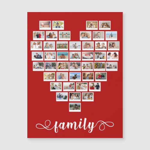 44 Photo Collage Family Heart Film Magnetic Card