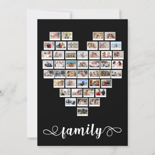 44 Photo Collage Instant Camera Film Family Heart  Note Card