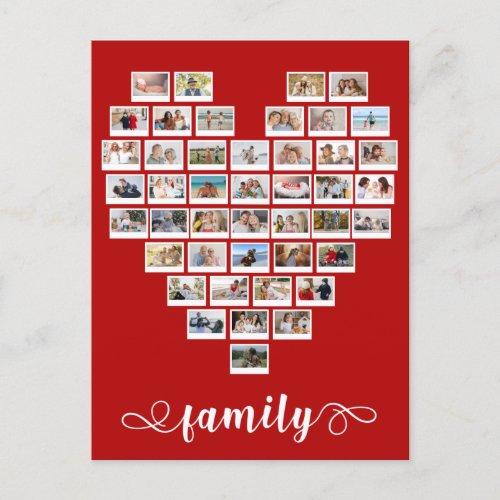 44 Photo Collage Instant Camera Film Family Heart  Postcard