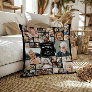 44 x Photo Collage Memorial Throw Pillow
