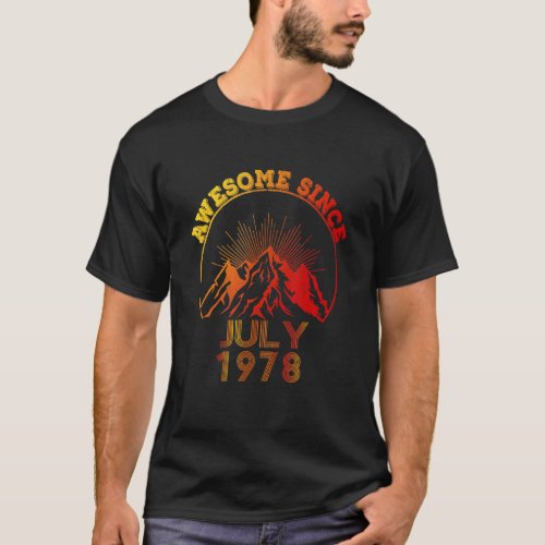 44 Year Old Awesome Since July 1978  44th Birthday T_Shirt