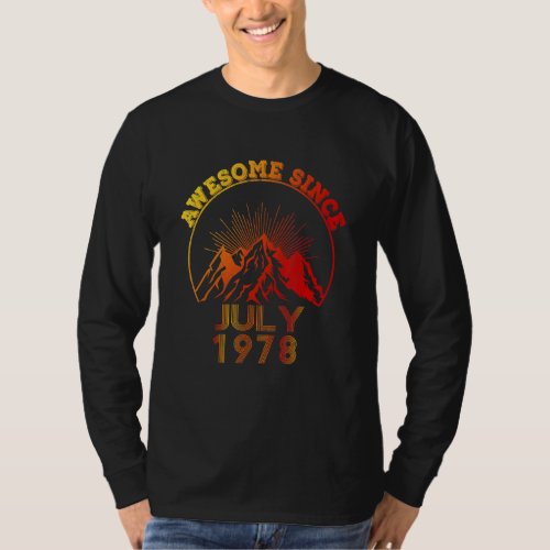 44 Year Old Awesome Since July 1978  44th Birthday T_Shirt