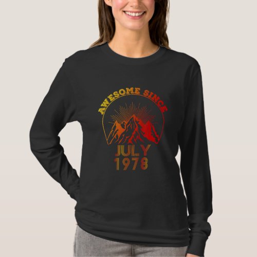 44 Year Old Awesome Since July 1978  44th Birthday T_Shirt