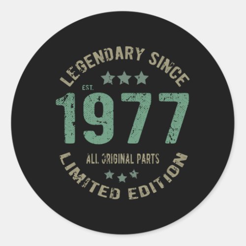 44 Year Old Bday Legend 44th Birthday Classic Round Sticker