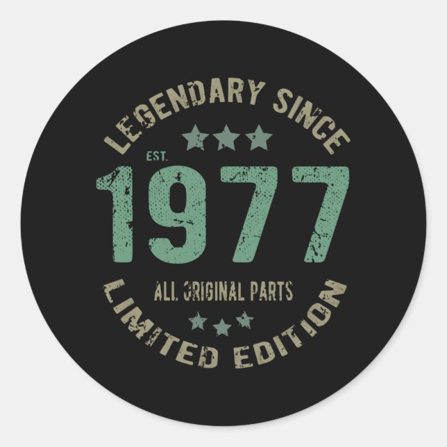 44 Year Old Bday Legend 44th Birthday Classic Round Sticker (Front)