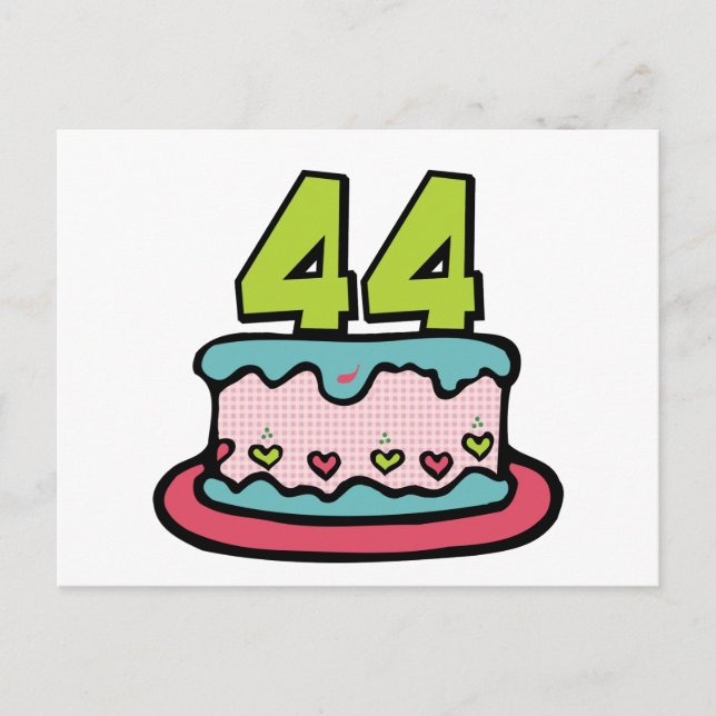 44 Year Old Birthday Cake Postcard (Front)