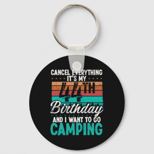 44 Year Old Camper Birthday For Men Mountains Camp Keychain
