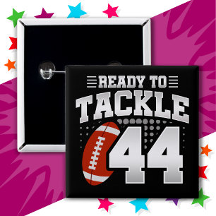 44 Year Old Tackle Football Party 44th Birthday Button