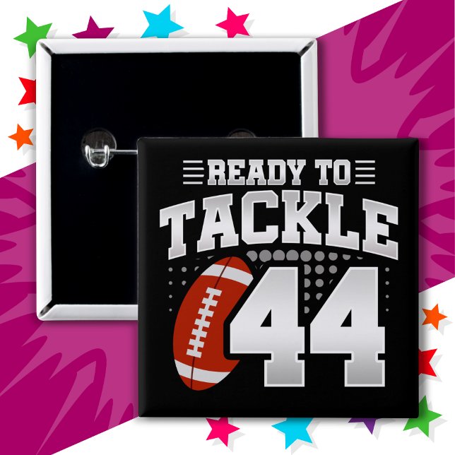 44 Year Old Tackle Football Party 44th Birthday Button (Creator Uploaded)