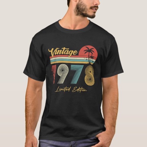 44 Year Old Vintage 1978 Limited Edition 44th T_Shirt