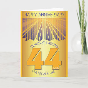 44 Year Sober Anniversary Golden Ray 12 Step Card
