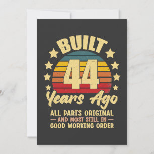44 Years Ago All Parts Original 44th Birthday Card