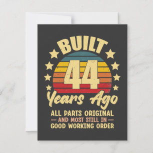 44 Years Ago All Parts Original 44th Birthday Invitation