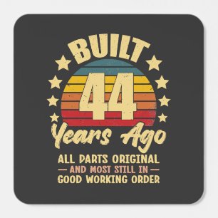 44 Years Ago All Parts Original 44th Birthday Square Sticker