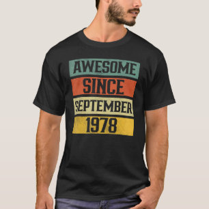 44 Years Old Awesome Since September 1978 44th 8 T-Shirt