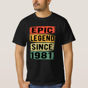 44 Years Old Bday 1981 Epic Legend 44th Birthday T-Shirt