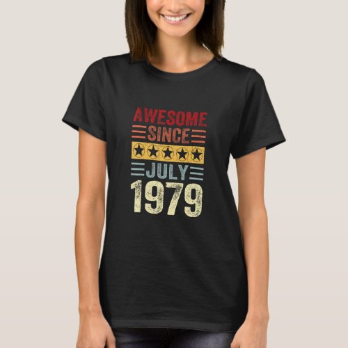 44 Years Old Birthday Awesome Since July 1979 44th T_Shirt