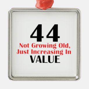 44 years old birthday designs metal ornament