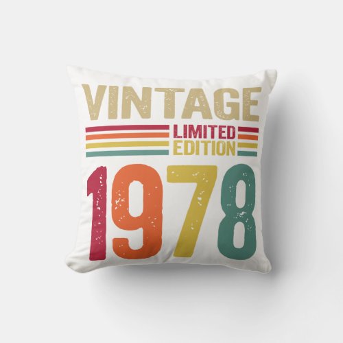 44 Years Old Gifts Vintage 1978 44th Birthday gift Throw Pillow