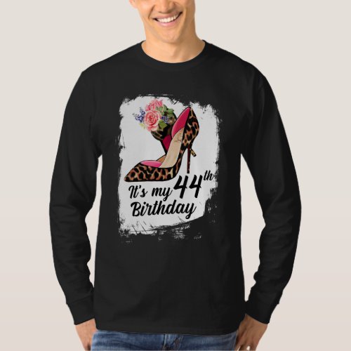 44 Years Old High Heels Leopard Its My 44th Birth T_Shirt