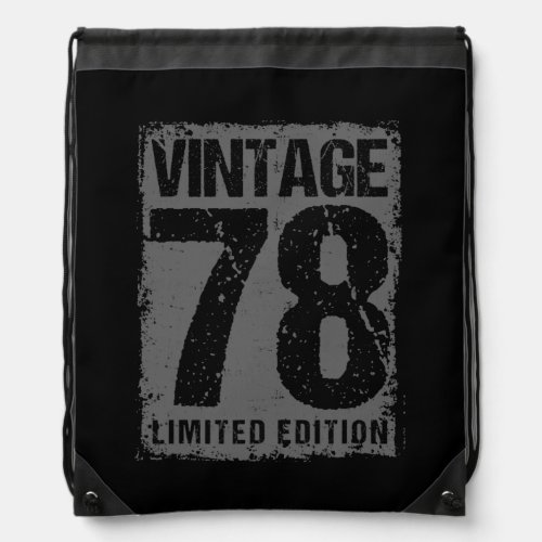 44 Years Old Vintage 1978 44th Birthday Drawstring Bag
