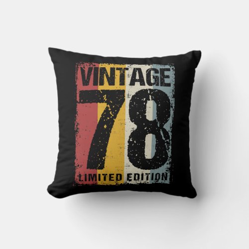 44 Years Old Vintage 1978 44th Birthday Throw Pillow