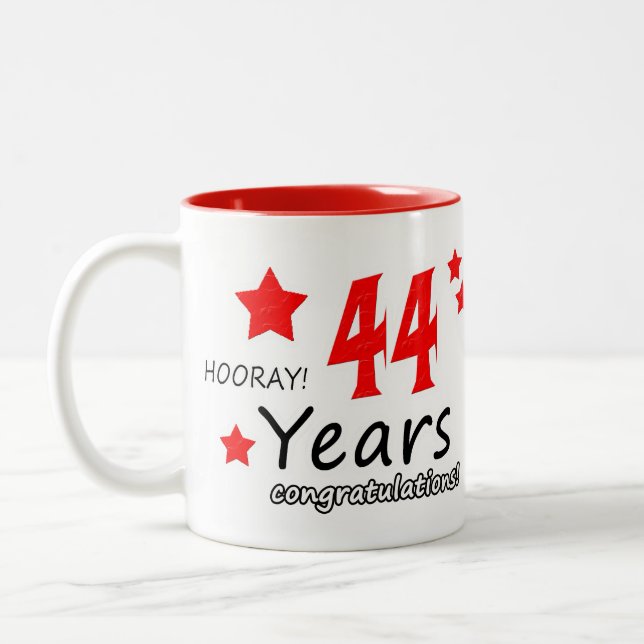 44th anniversary, 44 Years Wedding Anniversaries C Two-Tone Coffee Mug (Left)