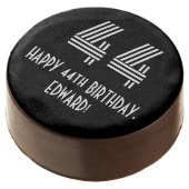 44th Birthday - Art Deco Inspired Look "44", Name Chocolate Covered Oreo (Angled)