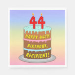 [ Thumbnail: 44th Birthday: Fun Cake and Candles + Custom Name Napkins ]