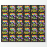 [ Thumbnail: 44th Birthday: Fun Fireworks, Rainbow Look # “44” Wrapping Paper ]