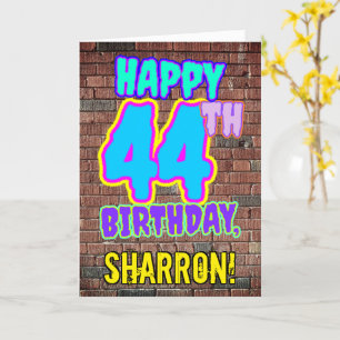 44th Birthday - Fun, Urban Graffiti Inspired Look Card