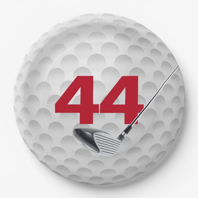 44th Birthday Golf Ball Design  Paper Plates (Front)